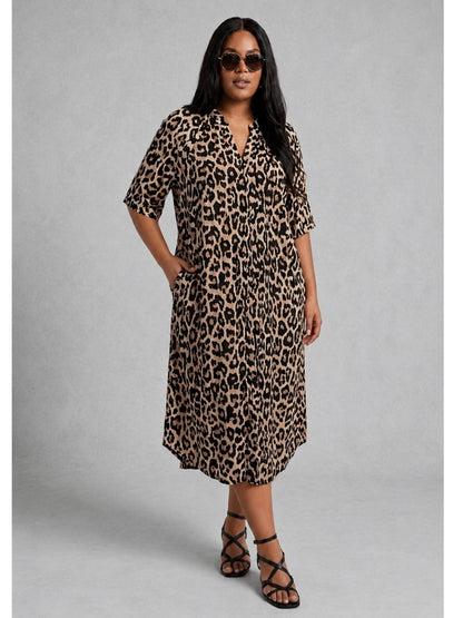Vincenzo Allocca Kleid mit Leopardenprint – Gr. 52/54