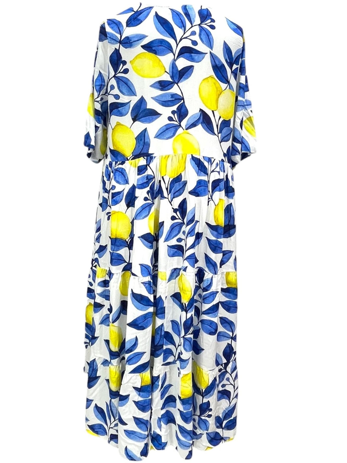 Sommerkleid große Größen Maxikleid Grafik-Print Zitrone Vincenzo Allocca