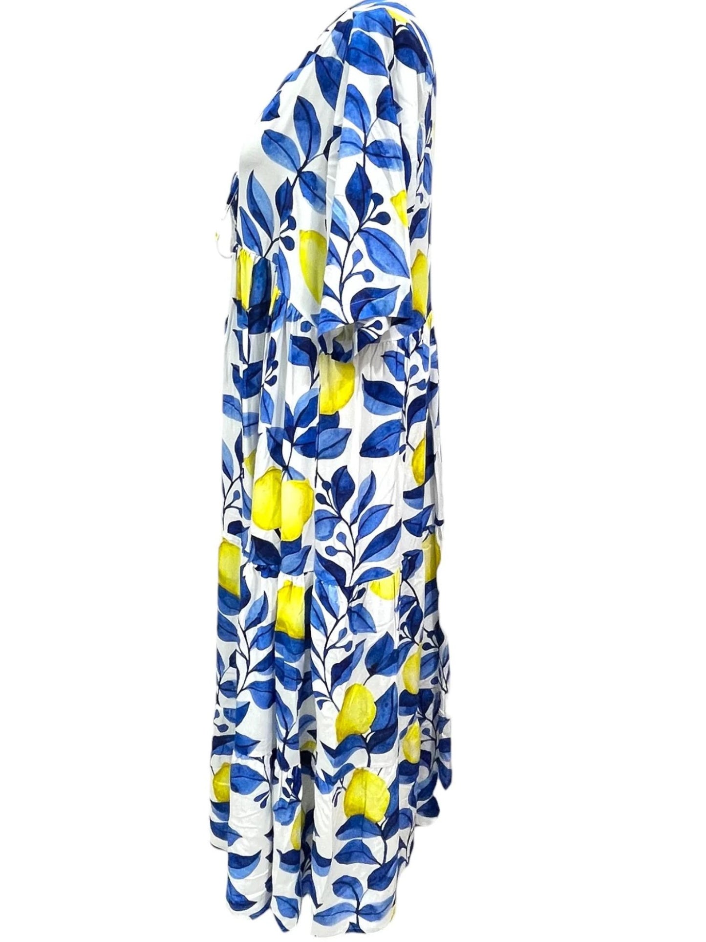 Sommerkleid große Größen Maxikleid Grafik-Print Zitrone Vincenzo Allocca