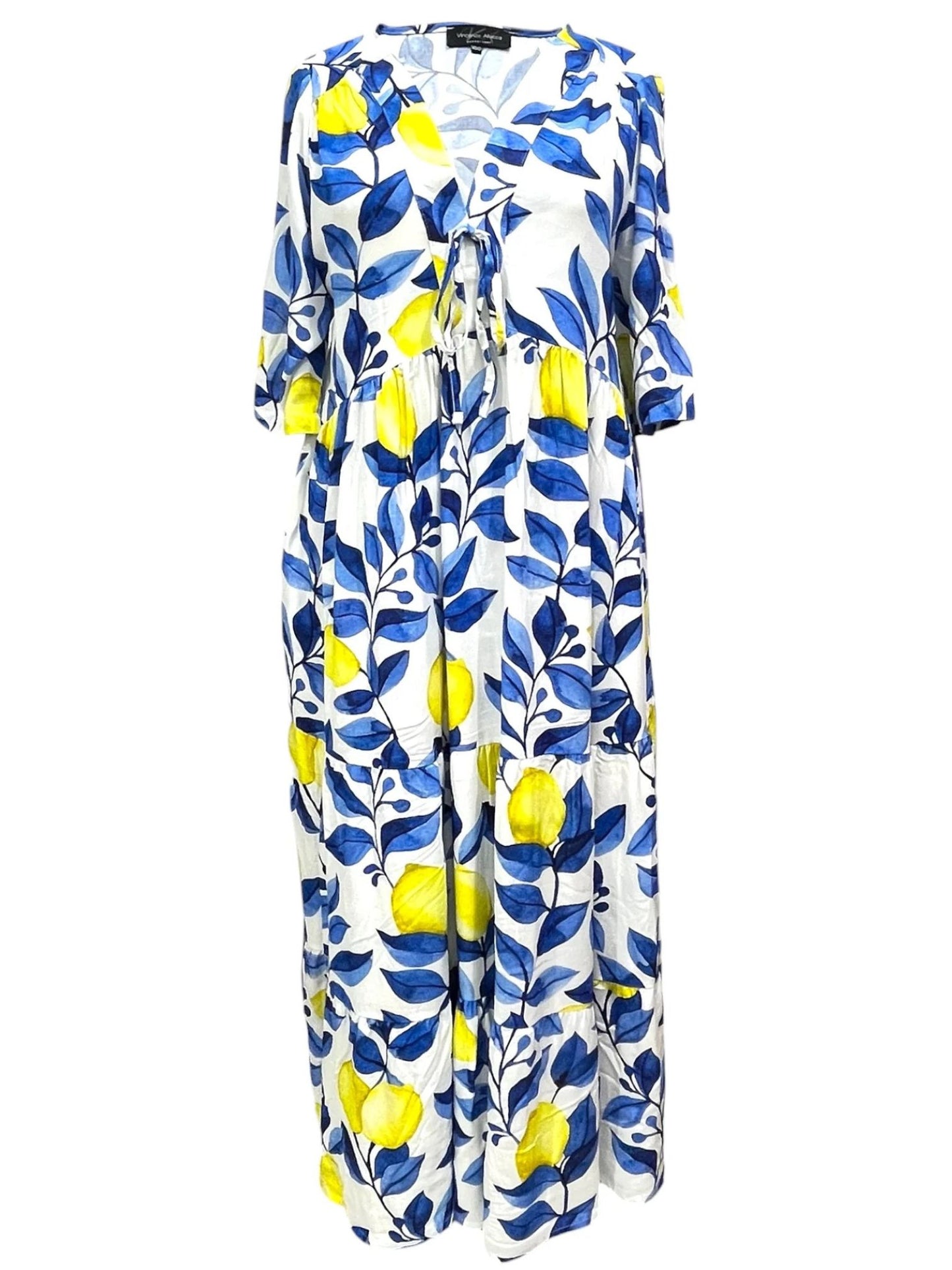 Sommerkleid große Größen Maxikleid Grafik-Print Zitrone Vincenzo Allocca