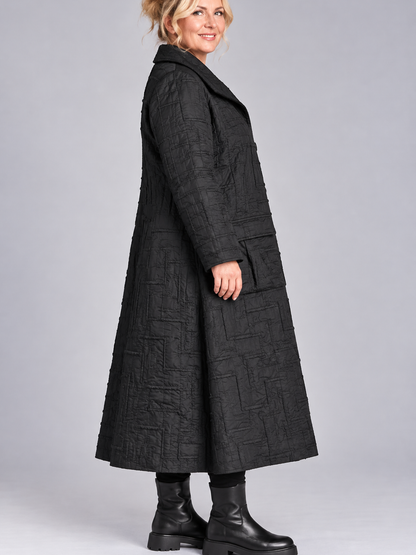 Vincenzo Allocca Mantel Strukturmuster schwarz Gr 40 - 52