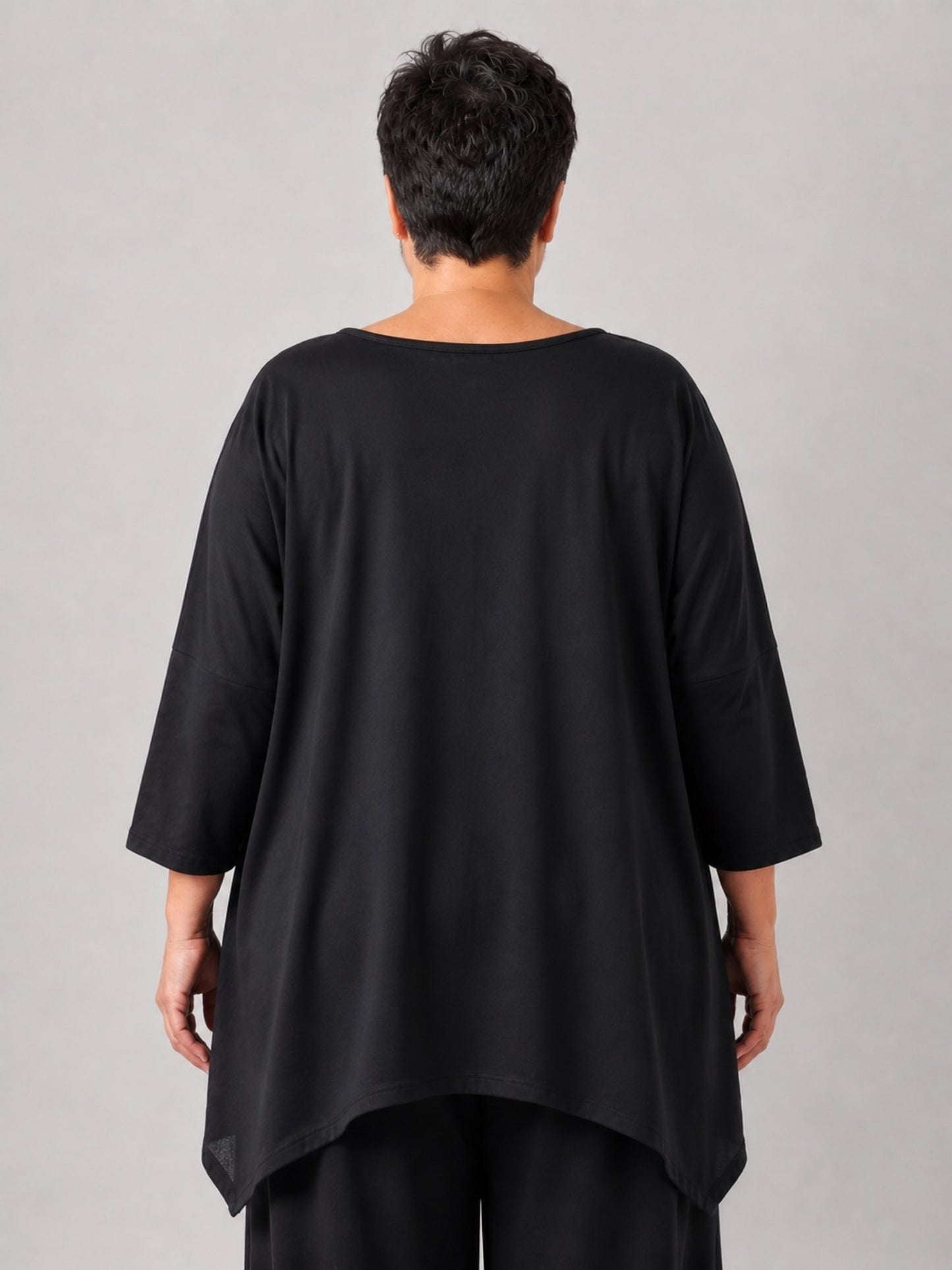 Vincenzo Allocca Shirt Baumwolljersey handbemalt mit Glitzerschriftzug Oversize – Schwarz, Einheitsgröße 44–58