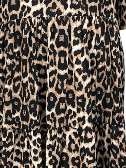 Sommerkleid große Größen Maxikleid Animal-Print Braun Vincenzo Allocca
