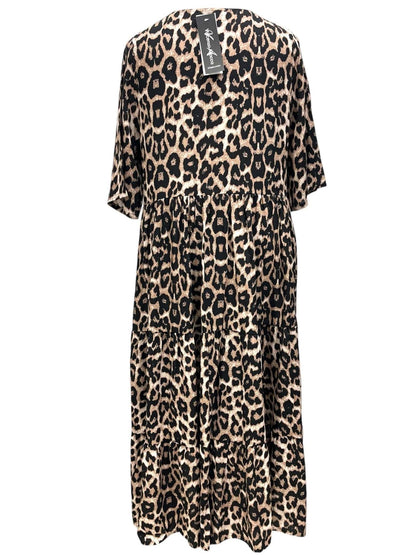 Sommerkleid große Größen Maxikleid Animal-Print Braun Vincenzo Allocca