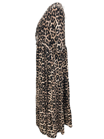 Sommerkleid große Größen Maxikleid Animal-Print Braun Vincenzo Allocca