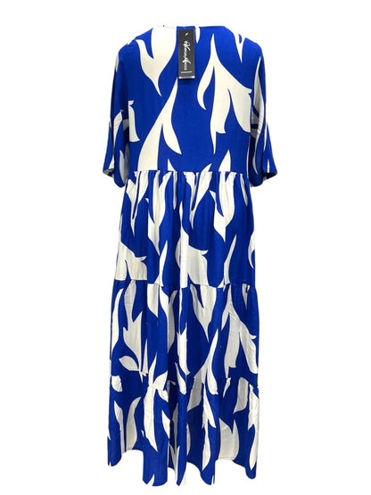 Sommerkleid große Größen Maxikleid Grafik-Print Blau Vincenzo Allocca