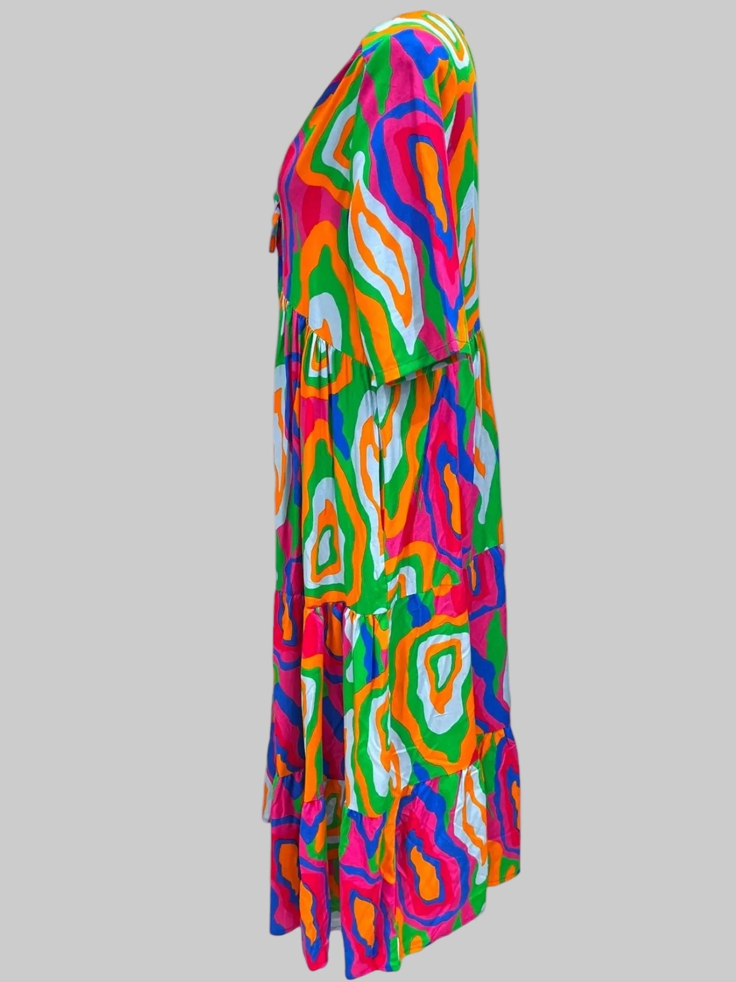 Sommerkleid große Größen Maxikleid Grafik-Print Bunt Vincenzo Allocca