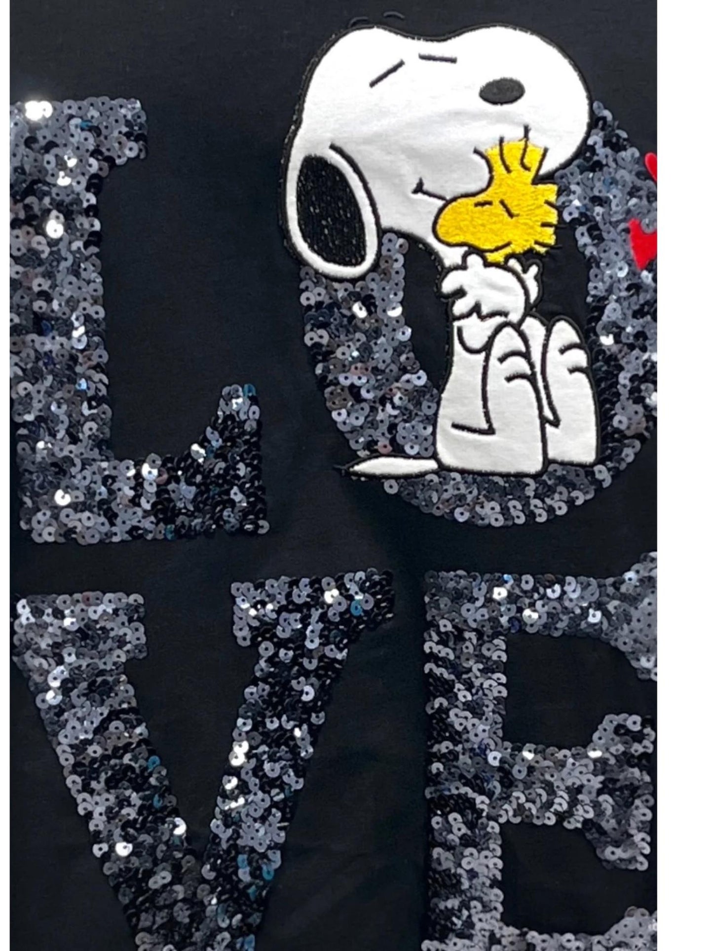 Vincenzo Allocca Tunika – Comic-Print „LOVE" mit Pailletten – in Schwarz, Türkis und Kiwi erhältlich