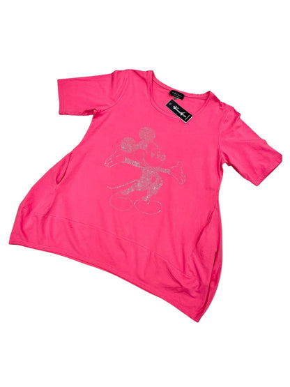 Vincenzo Allocca Tunika große Größen – Straß-Print – in Pink, Schwarz und Hellblau erhältlich