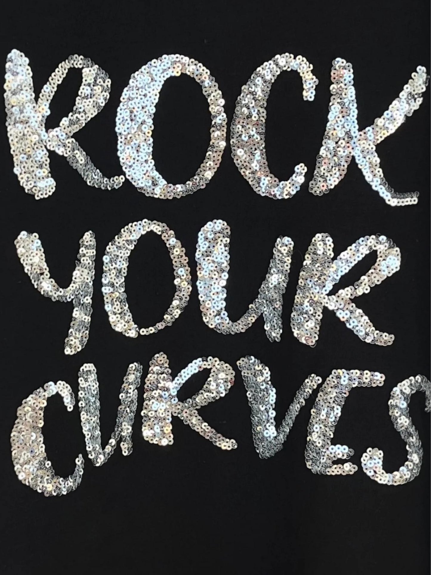 Vincenzo Allocca Tunika – Pailletten-Print „Rock Your Curves" – in Schwarz und Türkis erhältlich