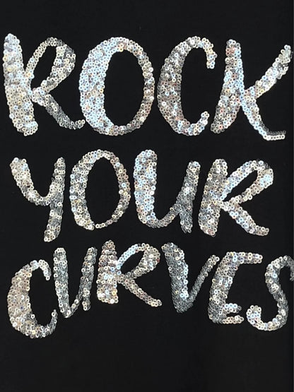 Vincenzo Allocca Tunika – Pailletten-Print „Rock Your Curves" – in Schwarz und Türkis erhältlich