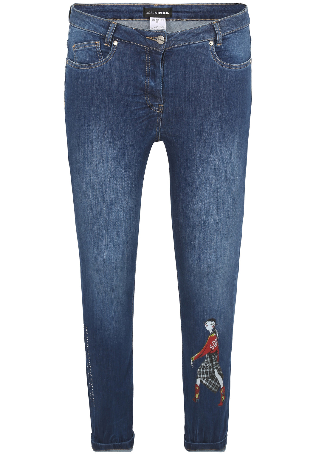 Doris Streich Jeans mit Print Gr. 46 - 54