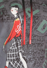 Lade das Bild in den Galerie-Viewer, Doris Streich Sweatshirt mit Print im Comic-Stil grau silber langarm Gr 48 - 56
