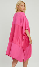 Lade das Bild in den Galerie-Viewer, mat Fashion Kleid/Tunika Blockstreifen Style pink Einheitsgröße
